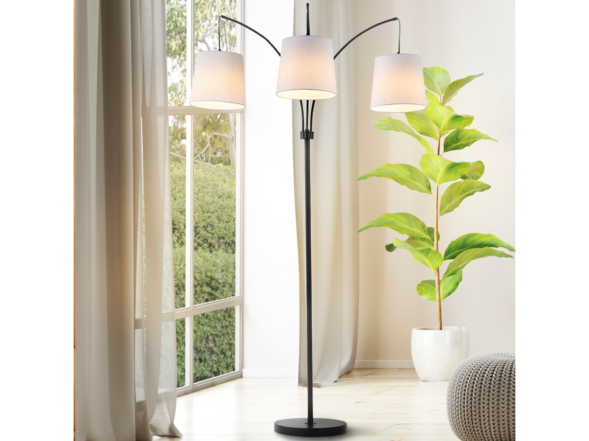 JONATHAN Y Sylva 7 Head Adjustable LED Arc Floor Lamp Ashley