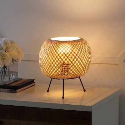 JONATHAN Y Palma LED Mini Table Lamp with Smart Bulb, Light Brown/Black