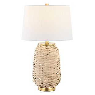JONATHAN Y Chakrii LED Table Lamp with Pull-Chain, Light Brown, large