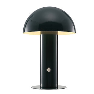 JONATHAN Y Boletus Rechargeable/Cordless Integrated LED Mushroom Table Lamp, Forest Green, large