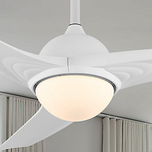 JONATHAN Y Sully 52" 1-Light Propeller Integrated LED Ceiling Fan, White, rollover