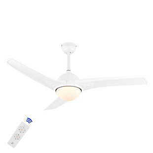 JONATHAN Y Sully 52" 1-Light Propeller Integrated LED Ceiling Fan, White, large