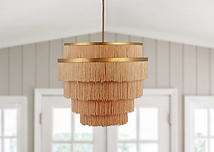 Storied Home Boho 5-Tier Chandelier with Fringe, , rollover