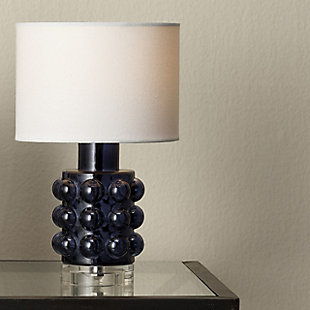 Relaxed Elegance Phoebe Glass Table Lamp, Blue, rollover