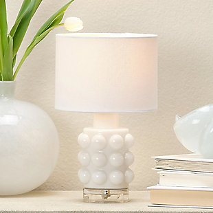 Relaxed Elegance Phoebe Glass Table Lamp, White, rollover