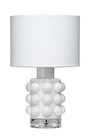 Relaxed Elegance Phoebe Glass Table Lamp, White, large