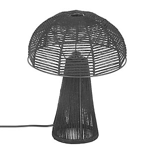 Oddy Jute Table Lamp, Black, rollover
