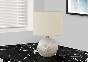 Monarch Specialties Concrete Table Lamp, Gray, rollover