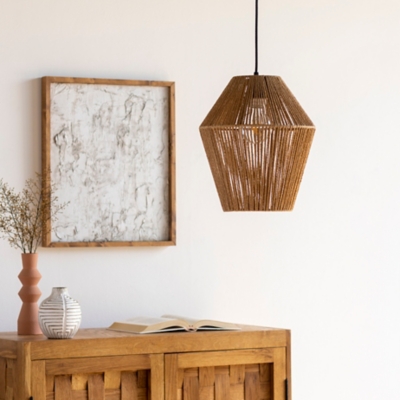 World Needle Camerano Beige Pendant Light, Beige, rollover