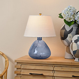 Relaxed Elegance Orion Glass Table Lamp, Blue, rollover