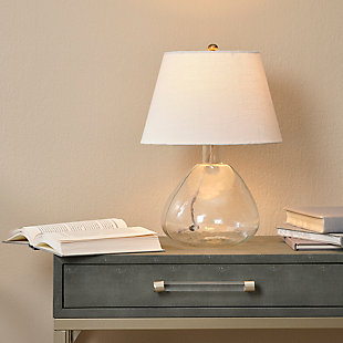 Relaxed Elegance Orion Glass Table Lamp, Clear, rollover
