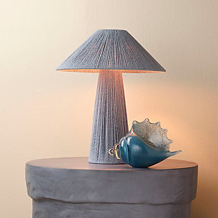 Relaxed Elegance Tava Jute Table Lamp, Blue, rollover