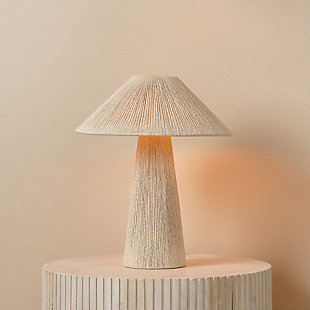 Relaxed Elegance Tava Jute Table Lamp, Off White, rollover