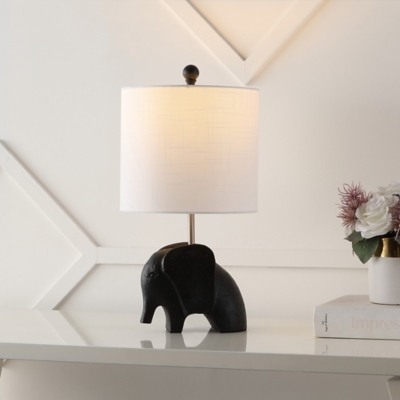 Jonathan Y Koda Elephant LED Kids Table Lamp, Black, large