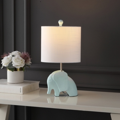 Jonathan Y Koda Elephant LED Kids Table Lamp, Turquoise, large