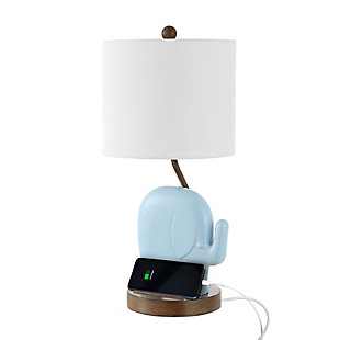 Jonathan Y Ellie Elephant LED Kids Table Lamp, Blue, large