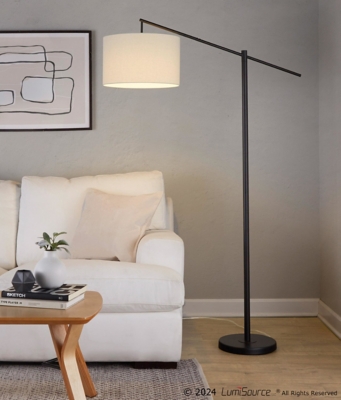 LumiSource Casper Floor Lamp, Natural/Black, rollover
