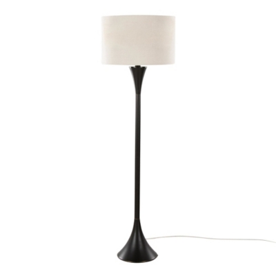 LumiSource Lenuxe Floor Lamp, Natural/Black, large