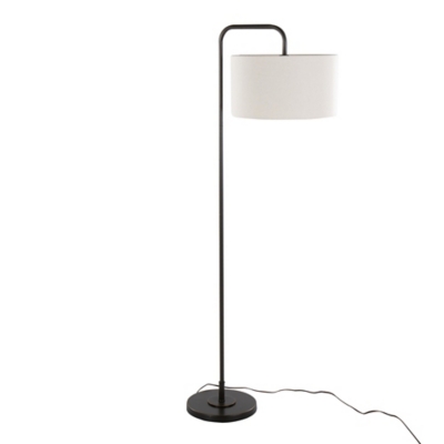 LumiSource Puck Arc Floor Lamp, Beige/Black, large