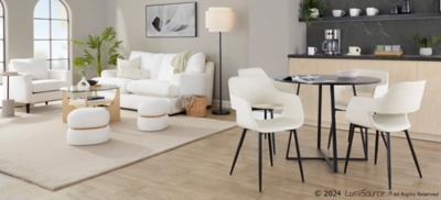 LumiSource Tier Floor Lamp, Beige/Black, rollover