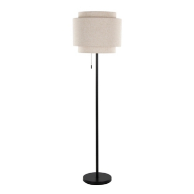 LumiSource Tier Floor Lamp, Beige/Black, large