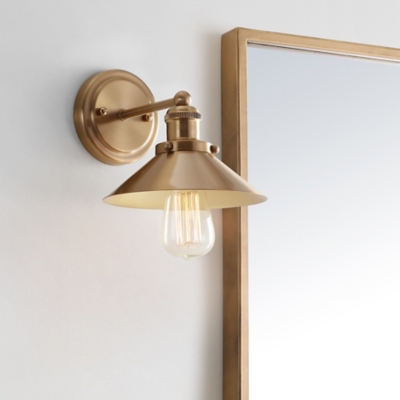Jonathan Y July 8" Shade Sconce, Brass/Gold, rollover
