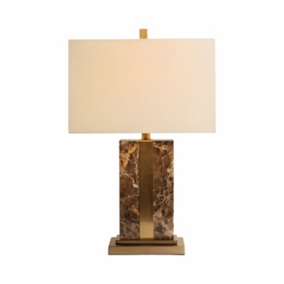 Ashley Luxe 26 x 16&rdquo; Rectangle Marble Lamp W/ Antique Brass, Bro, , large