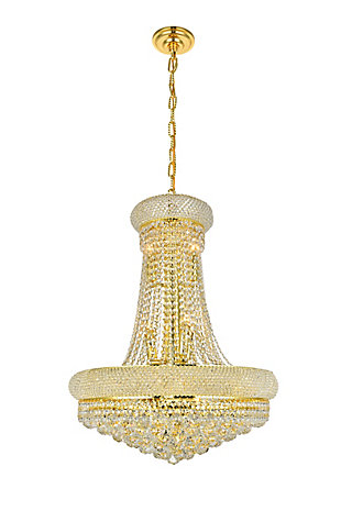 Primo 14 Light Gold Chandelier Clear Royal Cut Crystal, Gold, large