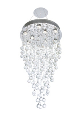Galaxy 9 Light Chrome Chandelier Clear Royal Cut Crystal, , large