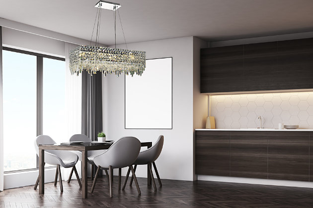 Maxime 16 Light Chrome Chandelier Ashley, Chrome 5 Branch Chandelier With Black Shaders