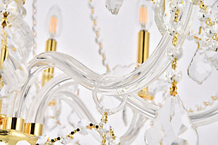 Add an updated version of Old World panache to your décor with an elegant chandelier from the Verona collection. These distinctive fixtures are highlighted by tall, intricate, cut-crystal center columns draped in shimmering cascades of crystal beads. Eight arms capped with candelabra lights (not included) on crystal bobéches complete the visual treat, which also includes festoons of diamond-like crystals, glass rings, and pendeloques. Available with a choice of finishes and types of crystal.Room use: Dining room; Living room; Bedroom; Bathroom; Entry Way; Closet | Diameter of 28 inches; minimum hanging height of 40 inches, maximum hanging height of 94 inches. | Warm, brilliant light is created by 8 light bulbs. (not included) | comes with a 60 inch long hanging chain