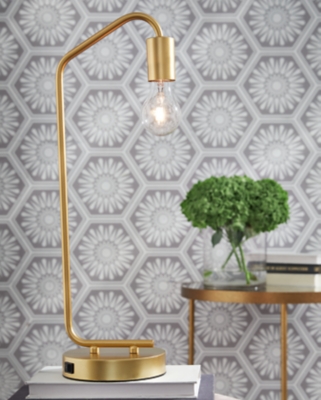 Covybend Desk Lamp, Gold, rollover