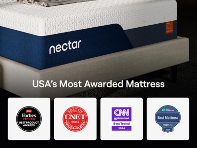 USA’s Most Awarded Mattress with logos of awards