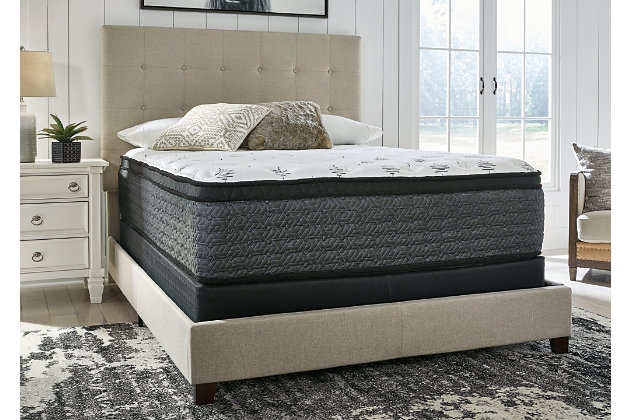 Enjoy endless possibilities for restful sleep on the Ultra Luxury Euro top mattress with hyper-cool technology. You get the best of both worlds with this hybrid innerspring mattress: the pressure relief of cooling gel-infused memory foam, coupled with body contouring pocketed coils for superior support. Rest assured that high-density quilt foam provides the comforting feel you love. Plus, this mattress arrives in a box for quick, easy setup. Just cut away the plastic wrap and unroll it. Foundation/box spring available, sold separately.Comfort level: plush | Luxury loft fiber | 2" plush quilt foam; 2" cooling gel memory foam; 3" cushion firm support foam; 1" base support foam | Pocketed coils | Hyper cool luxury 4-way knit cover | Flame-retardant polyester comfort fiber | Adjustable base compatible | 10-year non-prorated warranty | Note: Purchasing mattress and foundation from two different brands can void warranty; check warranty for details | Warranty void if outer cover is unzipped any amount and/or removed | Foundation/box spring sold separately | State recycling fee may apply | Mattress conveniently arrives in a box (compressed, rolled and plastic wrapped); please allow at least 48 hours for full expansion