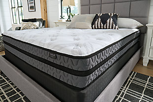 Enjoy endless possibilities for restful sleep with this hybrid innerspring mattress. You get the best of both worlds: the pressure relief of cooling gel-infused memory foam, coupled with body-contouring pocketed coils for superior support. Rest assured that high-density quilt foam provides the comforting feel you love. Plus, this mattress arrives in a box for quick, easy setup. Just cut away the plastic wrap and unroll it. Foundation/box spring available, sold separately.Comfort level: medium | 10" profile height | High-density quilt foam | High-density gel memory foam lumbar support | Individual power packed wrapped coils | 2 perimeter rows of 9" 13-gauge pocketed coils for edge-to-edge support | Flame-retardant polyester comfort fiber | Adjustable base compatible | 10-year non-prorated warranty | Note: Purchasing mattress and foundation from two different brands may void warranty; check warranty for details | Foundation/box spring sold separately | State recycling fee may apply | Mattress ships in a box; please allow 48 hours for your mattress to fully expand after opening