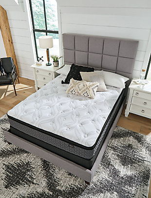 Enjoy endless possibilities for restful sleep with this hybrid innerspring mattress. You get the best of both worlds: the pressure relief of cooling gel-infused memory foam, coupled with body-contouring pocketed coils for superior support. Rest assured that high-density quilt foam provides the comforting feel you love. Plus, this mattress arrives in a box for quick, easy setup. Just cut away the plastic wrap and unroll it. Foundation/box spring available, sold separately.Comfort level: medium | 12" profile height | High-density super soft quilt foam | Flame-retardant polyester comfort fiber | High-density gel memory foam lumbar support | 1" upholstery grade comfort support foam | 2 perimeter rows of 9" 13-gauge pocketed coils for edge-to-edge support | Adjustable base compatible | 10-year non-prorated warranty | Note: Purchasing mattress and foundation from two different brands may void warranty; check warranty for details | Foundation/box spring sold separately | State recycling fee may apply | Mattress ships in a box; please allow 48 hours for your mattress to fully expand after opening