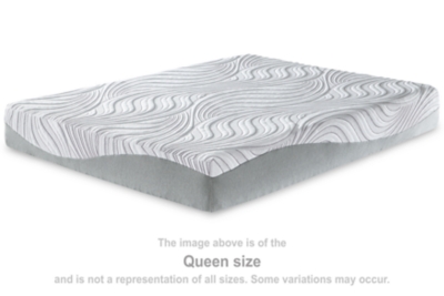 10 Inch Memory Foam King Mattress, White, large