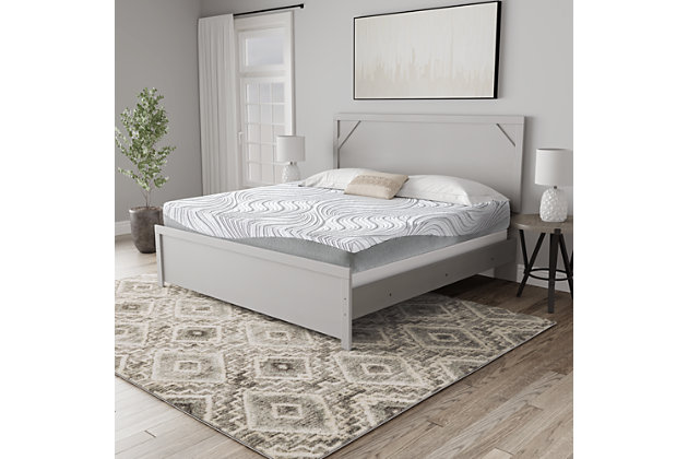 When it comes to your comfort, discover this ultra-plush 12-inch mattress. Its thick layer of memory foam conforms to your body, delivering amazing support, pressure relief and comfort. The memory foam layer is paired with a super-thick layer of firm support foam, which helps reduce motion transfer so you and your partner can enjoy an undisturbed sleep. This mattress arrives in a box for easy setup. Foundation/box spring available, sold separately.Comfort level: medium | 12" profile height | 2" memory foam | 10" firm support foam | Stretch knit cover | Adjustable base compatible | 10-year non-prorated warranty | Note: Purchasing mattress and foundation from two different brands may void warranty; see warranty for details | Foundation/box spring sold separately | State recycling fee may apply | Mattress ships in a box; please allow 48 hours for your mattress to fully expand after opening
