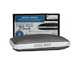 Cool-Tech Black Advanced Medium Profile Pillow, Charcoal, rollover
