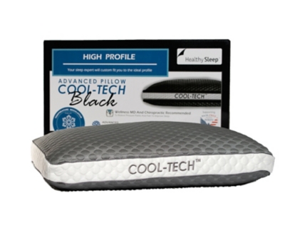 Healthy Sleep Refresh and Chill Graphite High Profile Pillow, Charcoal, large