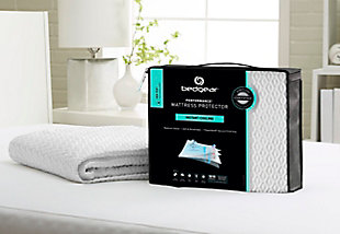 Keep your cool all night long with the Ver-Tex® 6.0 Performance twin XL mattress protector. Crafted with Ver-Tex climate control fabric, it provides instant heat deflection while remaining cool to the touch. The result: a truly comfortable sleep experience that naturally helps regulate your body temperature for maximum recovery and rejuvenation. The flexible cushioning layer dynamically responds to your motion and boosts air circulation to keep you cool, while the waterproof invisible barrier repels liquids so you can truly rest easy.Twin XL mattress protector | Made of polyester/polyethylene/spandex with polyurethane laminate; polyester/spandex skirt | Ver-Tex climate control fabric provides instant heat deflection and cool-to-the-touch comfort for natural temperature regulation | Secure fit and grip/flexible cushioning layer dynamically responds to your motion and boosts air circulation | Breathable/invisible waterproof barrier protects your mattress without affecting the feel of your mattress | Performance fabric blocks pet dander and dust mites; resists stains and fluids; reduces allergens | 10-year warranty | Machine washable