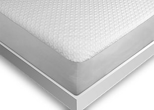 Keep your cool all night long with the Ver-Tex® 6.0 Performance full mattress protector. Crafted with Ver-Tex climate control fabric, it provides instant heat deflection while remaining cool to the touch. The result: a truly comfortable sleep experience that naturally helps regulate your body temperature for maximum recovery and rejuvenation. The flexible cushioning layer dynamically responds to your motion and boosts air circulation to keep you cool, while the waterproof invisible barrier repels liquids so you can truly rest easy.Full mattress protector | Made of polyester/polyethylene/spandex with polyurethane laminate; polyester/spandex skirt | Ver-Tex climate control fabric provides instant heat deflection and cool-to-the-touch comfort for natural temperature regulation | Secure fit and grip/flexible cushioning layer dynamically responds to your motion and boosts air circulation | Breathable/invisible waterproof barrier protects your mattress without affecting the feel of your mattress | Performance fabric blocks pet dander and dust mites; resists stains and fluids; reduces allergens | 10-year warranty | Machine washable