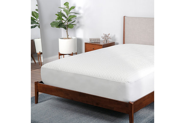 A mattress protector that regulates your body temperature? We’ll take it. The Dri-Tec® 5.0 -XL mattress protector flaunts durable channel-weave fabric for enhanced airflow and heat dissipation. It resists stains and fluids to keep your mattress clean. Wicks away heat and moisture, providing a cool and dry sleeping environment. The soft and flexible surface reacts with your motion. And don’t worry, the waterproof invisible barrier won’t affect the feel of your mattress. You’re all in for maximum comfort and recovery.Made of polyester/rayon fabric with polyurethane laminate; skirt with polyester/spandex | -XL mattress protector | Dri-Tec 5.0 fabric surface wicks away heat and moisture to help you sleep cool and dry; reduces heat trapped next to your body; enhances airflow | Flexible surface reacts to your motion | y banded elastic ensures a secure fit &amp; grip that holds tight on all mattresses | Breathable waterproof barrier; invisible barrier back will not affect the feel of your mattress | Blocks pet dander and dust mites; resists stains and fluids; reduces allergens | Machine washable | 10-year warranty | Ships directly from third party vendor. See Warranty Information page for terms & conditions.
