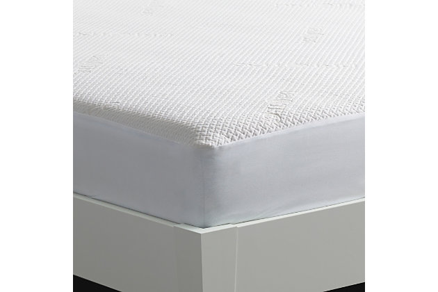 A mattress protector that regulates your body temperature? We’ll take it. The Dri-Tec® 5.0 twin-XL mattress protector flaunts durable channel-weave fabric for enhanced airflow and heat dissipation. It resists stains and fluids to keep your mattress clean. Wicks away heat and moisture, providing a cool and dry sleeping environment. The soft and flexible surface reacts with your motion. And don’t worry, the waterproof invisible barrier won’t affect the feel of your mattress. You’re all in for maximum comfort and recovery.Made of polyester/rayon fabric with polyurethane laminate; skirt with polyester/spandex | Twin-XL mattress protector | Dri-Tec 5.0 fabric surface wicks away heat and moisture to help you sleep cool and dry; reduces heat trapped next to your body; enhances airflow | Flexible surface reacts to your motion | Fully banded elastic ensures a secure fit &amp; grip that holds tight on all mattresses | Breathable waterproof barrier; invisible barrier back will not affect the feel of your mattress | Blocks pet dander and dust mites; resists stains and fluids; reduces allergens | Machine washable | 10-year warranty