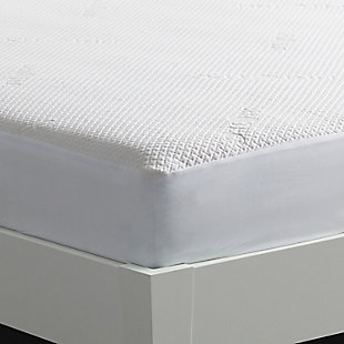 A mattress protector that regulates your body temperature? We’ll take it. The Dri-Tec® 5.0 twin mattress protector flaunts durable channel-weave fabric for enhanced airflow and heat dissipation. It resists stains and fluids to keep your mattress clean. Wicks away heat and moisture, providing a cool and dry sleeping environment. The soft and flexible surface reacts with your motion. And don’t worry, the waterproof invisible barrier won’t affect the feel of your mattress. You’re all in for maximum comfort and recovery.Made of polyester/rayon fabric with polyurethane laminate; skirt with polyester/spandex | Twin mattress protector | Dri-Tec 5.0 fabric surface wicks away heat and moisture to help you sleep cool and dry; reduces heat trapped next to your body; enhances airflow | Flexible surface reacts to your motion | Fully banded elastic ensures a secure fit &amp; grip that holds tight on all mattresses | Breathable waterproof barrier; invisible barrier back will not affect the feel of your mattress | Blocks pet dander and dust mites; resists stains and fluids; reduces allergens | Machine washable | 10-year warranty