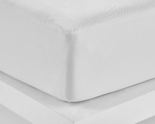 Sleep comfort and mattress protection are yours with the twin size Cool Touch Dri-Tec® mattress protector from Bedgear®. Moisture wicking fabric facilitates airflow to keep you dry and comfortable throughout the night. Cooling threads instantly move excess heat away. Waterproof invisible barrier back will not affect the feel of your mattress. Flexible surface dynamically reacts to your motion for the most comfortable fit. Two-way stretch skirting provides a secure fit. Perfect with power bases.Made of Dri-Tec fabric | White fabric | Twin size | Cover made of Dri-Tec fabric | Reduces allergens | Repels irritants | Machine washable | Fits mattresses up to 18" deep | Made in USA of imported materials
