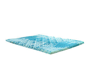 Enjoy the kind of sleep you’ve always dreamed of. Thomasville’s 2-inch Gel Topper is cooler than a traditional memory foam and helps you stay comfortable—and asleep—throughout the night. Made with a tri-zone foam design, it adds support in the lumbar section for pressure relief where you need it most. In fact, this topper's targeted support and pressure relief are great for soothing all your aching muscles and joints. The sleep wave design creates space for refreshing airflow, enhancing your comfort for a peaceful night’s sleep.2" gel topper made of GelLux foam for a cool, resilient night’s sleep | Extra support for lumbar section | Easy care: Spot clean with water | 5-year warranty | Ships in 1 box via FedEx