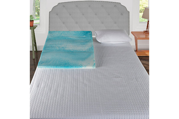 Sleeping better has never been easier with this Gel Memory Foam Body Wedge Pillow. With its long and gradual incline, you'll experience healthier sleep than you ever have before. This gel foam body wedge pillow helps with acid reflux, snoring, and GERD symptoms, while also helping to promote proper blood flow and circulation. Crafted with the unique power of GelLux foam, it offers the responsive, contouring, channel-vented comfort and support that your body needs to stay cool and comfortable throughout the night, or to relax in bed with your favorite book. Gradually inclining from 2” to 6”, this wedge pillow ensures your body maintains a comfortable position whether you're sleeping or relaxing.Imported | Made of gel memory foam over polyurethane foam | Gel memory foam provides ultimate support and comfort | CertiPUR-US Certified foam | Long, gradual incline from 2” to 6” pillow height helps with symptoms of acid reflux, heartburn, GERD and snoring | Powerful channel-vented GelLux gel memory foam promotes air circulation for cooler sleeping and quick responsiveness