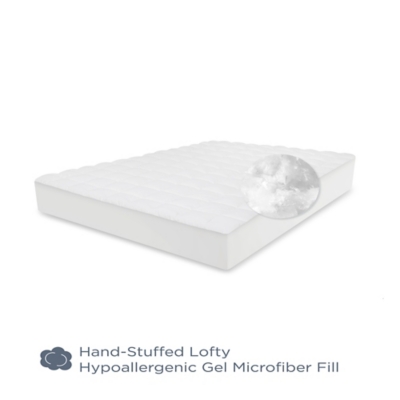 SensorPEDIC® Luxury Top Loft Gel Fiber Twin Mattress Pad, White, large