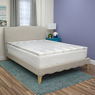 Elevate the comfort of your bed and enjoy fresh and clean relaxation when resting on the bamboo charcoal infused memory foam found in this SensorPEDIC® 2-Inch Mattress Topper. The swirls of grey memory foam featured in this topper are infused with bamboo charcoal. 2-inches of hypoallergenic, open-cell memory foam adds a revitalizing layer of support to your mattress that conforms to the body's pressure points to provide targeted comfort that lasts night after night, while VentAIR® ventilation built into the foam enhances air flow and ensures optimal breathability. Made from durable CertiPUR-US certified foam, this high quality memory foam mattress topper is sure to provide you with years of refreshing tranquility.BAMBOO CHARCOAL INFUSED- Swirls of grey memory foam are infused with bamboo charcoal | SUPPORTIVE MEMORY FOAM- Open-cell memory foam adds a layer of support to your mattress by conforming to and cradling the body's pressure points | BREATHABLE VENTILATED FOAM - Features built-in VentAIR® Technology  designed to enhance air flow and ensure optimal breathability in the topper's foam and fabrication processes | FRESH AND CLEAN FOAM- Memory foam is naturally hypoallergenic | CERTIFIED HIGH QUALITY FOAM- Foam is CertiPUR-US certified to meet rigorous standards for performance, content, emissions and durability, and is analyzed by independent, accredited testing laboratories | 100% memory foam fill | Imported